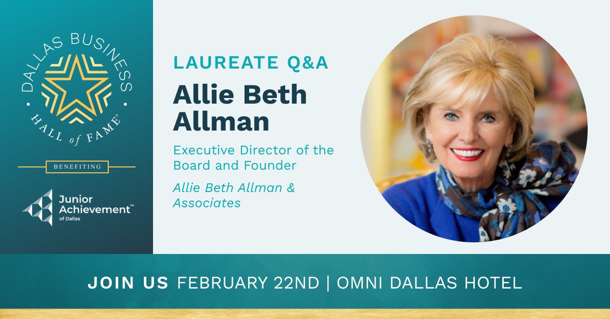 JADallas's tweet image. Explore 2025 Dallas Business Hall of Fame Laureate Allie Beth Allman’s Q&amp;amp;A to see how her journey is a testament to the power of integrity, mentorship and community connections. ow.ly/hz1A50Ullgs #jadallas #jadallasbusinesshalloffame