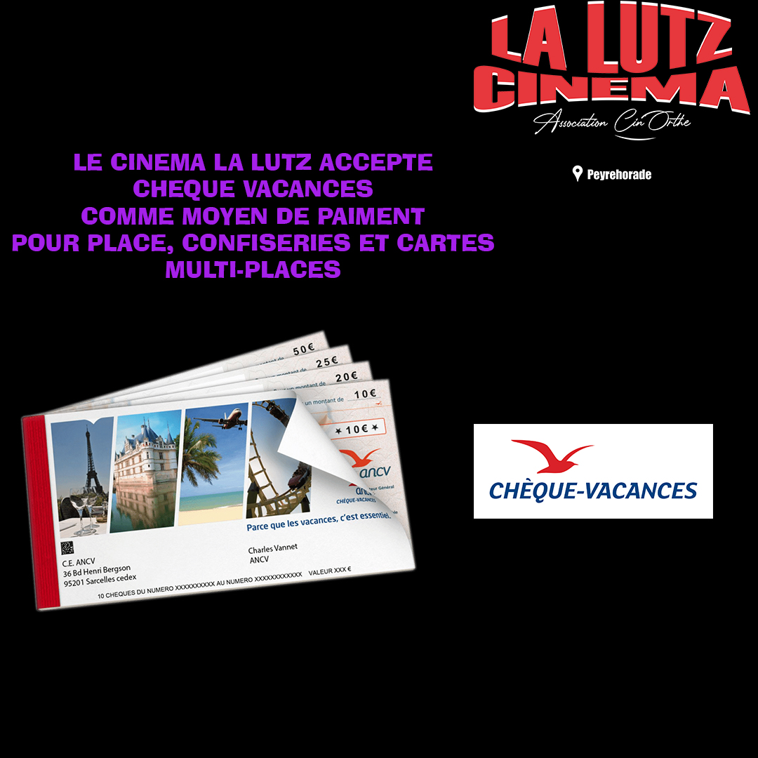 cinorthe's tweet photo. Vous avez des chèques vacances, utilisez les au cinéma La Lutz. https://t.co/NM6yk60wHS