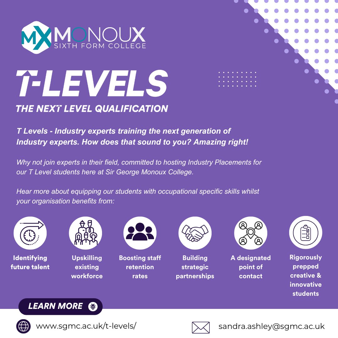 MonouXcollege's tweet photo. 🚀 Shape the Future: Train the Next Generation! 🚀
Explore how your business can support industry placements for our T Level students and help them gain the skills they need to succeed.

#TLevels #Monoux #CollegeLife #SixthForm #EducationMatters #IndustryPlacement #tlevelsweek https://t.co/ClDmQliJAo