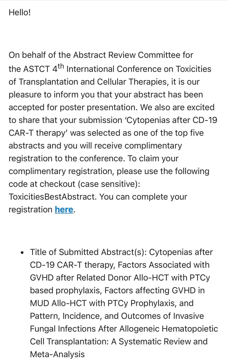 Abhinav Vyas, MD (@vyasabhinav2) on Twitter photo Not too late to share this feat. <a href="/ASTCT/">ASTCT</a> .
One of my abstract was selected as one of the top five !!
Thanks a lot <a href="/mumairmushtaq/">Muhammad Umair Mushtaq (Abu Mikael)</a> for the guidance and support throughout my journey!!
<a href="/PallOncCoP/">ASCO PallOnc Community of Practice</a> <a href="/realbowtiedoc/">Dr Joseph McCollom DO</a> <a href="/realbowtiedoc/">Dr Joseph McCollom DO</a> <a href="/kashifaminMD/">Muhammad Kashif Amin, MD</a> <a href="/mehndz/">Mehndi Dandwani</a> <a href="/kaurdaniaMD/">Dania Kaur</a> Not too late to share this feat. <a href="/ASTCT/">ASTCT</a> .
One of my abstract was selected as one of the top five !!
Thanks a lot <a href="/mumairmushtaq/">Muhammad Umair Mushtaq (Abu Mikael)</a> for the guidance and support throughout my journey!!
<a href="/PallOncCoP/">ASCO PallOnc Community of Practice</a> <a href="/realbowtiedoc/">Dr Joseph McCollom DO</a> <a href="/realbowtiedoc/">Dr Joseph McCollom DO</a> <a href="/kashifaminMD/">Muhammad Kashif Amin, MD</a> <a href="/mehndz/">Mehndi Dandwani</a> <a href="/kaurdaniaMD/">Dania Kaur</a>