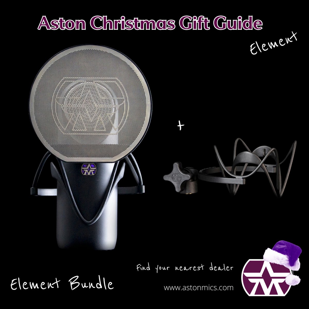 Aston_Mics's tweet photo. It's Christmas time again ����🏻🎄 Let's kick off our Xmas gift guide with the Aston Element Bundle - This microphone package is insanely affordable and proves that you don't have to break the bank to record outstanding audio. Learn more: https://t.co/IJxhqQujoy https://t.co/b5LFnchfpD