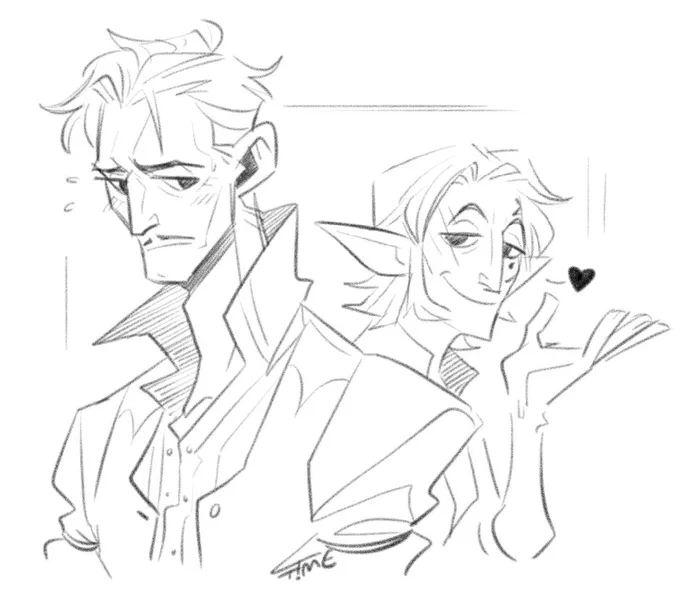 Tired scribbly tonight. 🫣 #DragonAge #EmmrichVolkarin #emmrook 