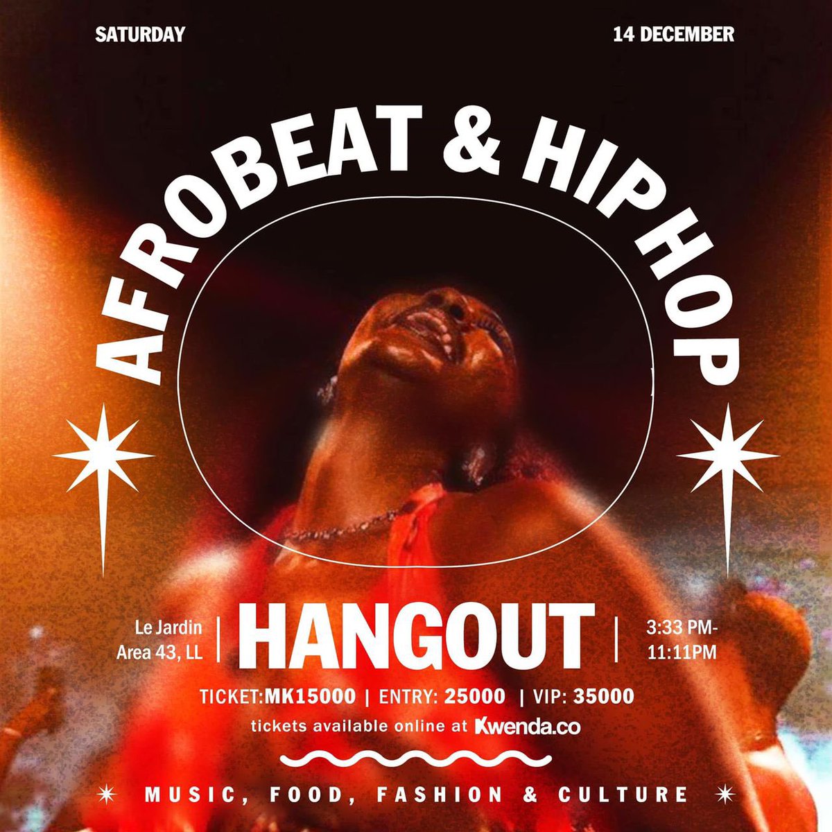 KwendaCo's tweet photo. You can’t afford to miss the Afrobeat and Hip Hop Hangout 🙌🏾🥳. Grab your tickets now on Kwenda and let your festive spirit shine. Tickets  link 🔗:https://t.co/duxz5hNYSy✨ 🥂. #Kwenda https://t.co/txCgNkN3u0