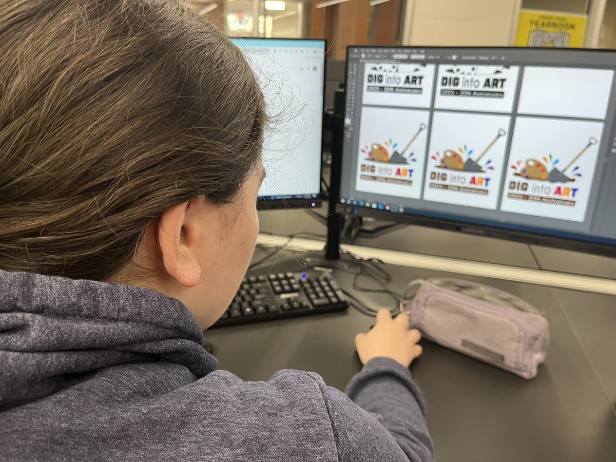 KimR_ART's tweet photo. Graphic Design &amp; Digital Art I students get real-world design experience from two actual clients: Loveland Art Camp and our own Mr. Snyder, both who need logo designs for their businesses. #IHPromise @IHSD_Arts @ihhs_gruber @IHHS_AP @IHSchools @IHCampusLife https://t.co/O8YCAuT5PL