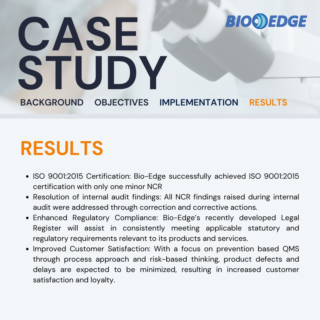 gojsainc's tweet image. 🌟 Success Story 🌟

Thanks to the expert work of Jack Sekhon &amp;amp; Associates, Bio-Edge achieved seamless ISO 9001:2015 certification and transformed its organizational culture and processes!