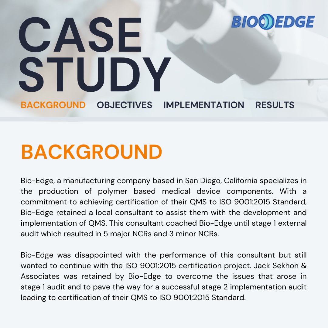 gojsainc's tweet image. 🌟 Success Story 🌟

Thanks to the expert work of Jack Sekhon &amp;amp; Associates, Bio-Edge achieved seamless ISO 9001:2015 certification and transformed its organizational culture and processes!