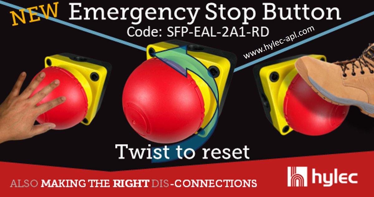 HylecAPL's tweet photo. Visit https://t.co/9Ul8JcEimh to see our new twist-release emergency stop button https://t.co/W8J4K6SFr3