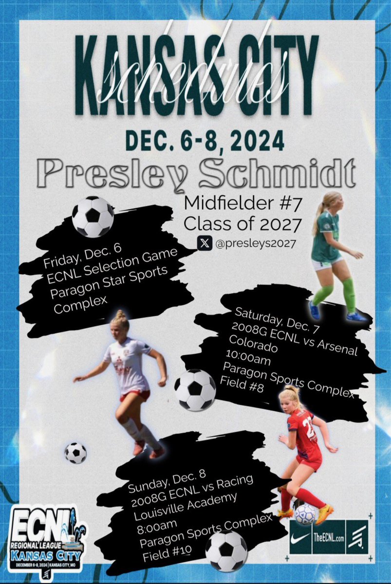 presleys2027's tweet photo. Come watch me play in the Kansas City Showcase this weekend! #ECNLRLKC
@ECNLgirls 
@ImYouthSoccer 
@ImCollegeSoccer https://t.co/1zWv9faNHJ