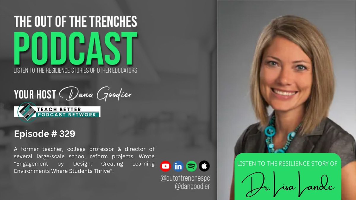 OutoftheTrenches (@outoftrenchespc) on Twitter photo Read the #show notes from the latest #podcast episode w/ <a href="/Lisa_Lande/">Lisa Lande</a>, a former teacher, college professor & director of several school reform projects. She serves as the Director of International Programs for the Quaglia Institute <a href="/danagoodier/">Dana G, EdD</a>
danagoodier.com/episodes-327-3… Read the #show notes from the latest #podcast episode w/ <a href="/Lisa_Lande/">Lisa Lande</a>, a former teacher, college professor & director of several school reform projects. She serves as the Director of International Programs for the Quaglia Institute <a href="/danagoodier/">Dana G, EdD</a>
danagoodier.com/episodes-327-3…