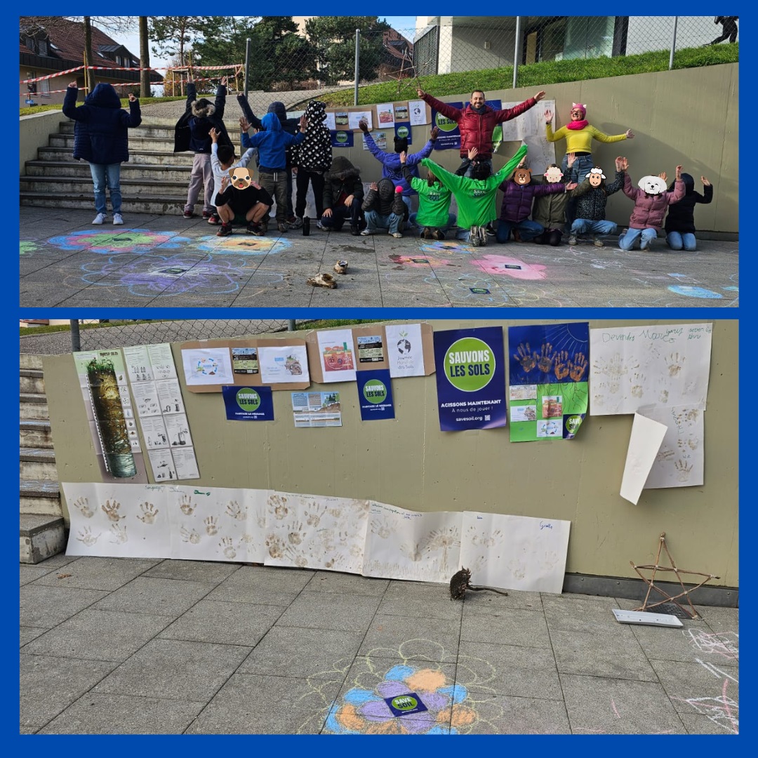 nanowellbeing's tweet photo. Children in Pully, Switzerland, learnt why we need to put #SoilFirst in a fun hands-on session for #WorldSoilDay2024. They made cute soil creatures, dipped their hands in soil, drew colourful chalk images and were very excited about everything soil does for us! 

#SaveSoil https://t.co/UGotwKzRVD