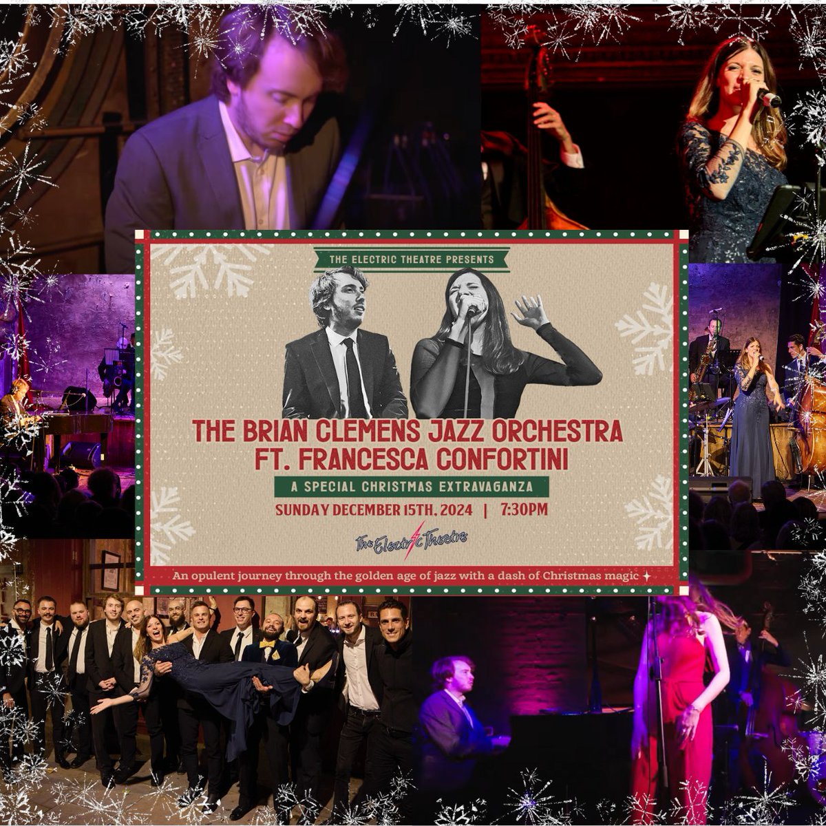 On Sun 15th December at 7:30pm we have the Brian Clemens Jazz Orchestra feat. Francesca Confortini making their first appearance at The Electric Theatre with their Christmas extravaganza!

electric.theatre/shows/brian-cl…

#jazz #music #brianclemens #jazzorchestra #christmas #festivevibes
