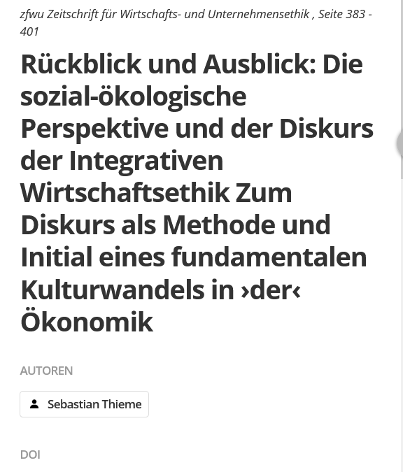 In eigener Sache: Mein Text zur Integrativen Wirtschaftsethik &amp; sozial-ökologischen Perspektive ist gerade in der Zeitschrift für Wirtschafts- &amp; Unternehmensethik (ZfWU) erschienen (peer-reviewed).⬇️ Es geht dort auch um Plurale Ökonomik.😉
#EconTwitter
🔗nomos-elibrary.de/10.5771/1439-8…