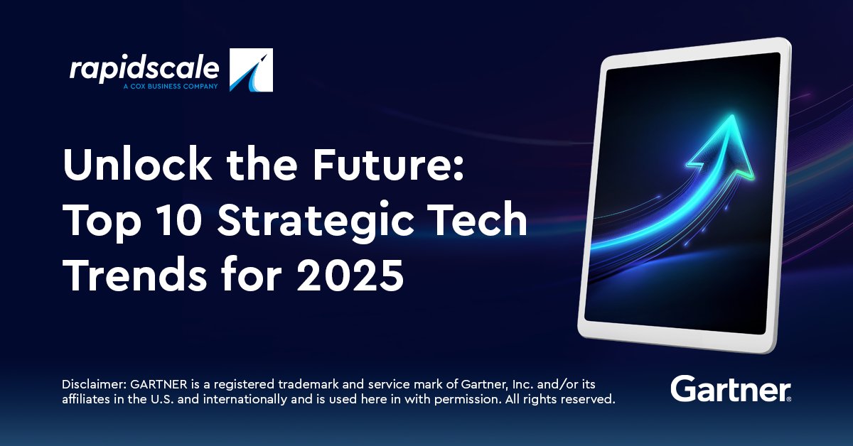 RapidScale (@rapid_scale) on Twitter photo 🚀 The tech landscape is evolving faster than ever. Gartner® Top 10 Strategic Tech Trends for 2025 are here to help you lead the charge.  
These trends aren’t just predictions—they’re your blueprint for innovation.  
👉 hubs.ly/Q02-rnRx0 🚀 The tech landscape is evolving faster than ever. Gartner® Top 10 Strategic Tech Trends for 2025 are here to help you lead the charge.  
These trends aren’t just predictions—they’re your blueprint for innovation.  
👉 hubs.ly/Q02-rnRx0