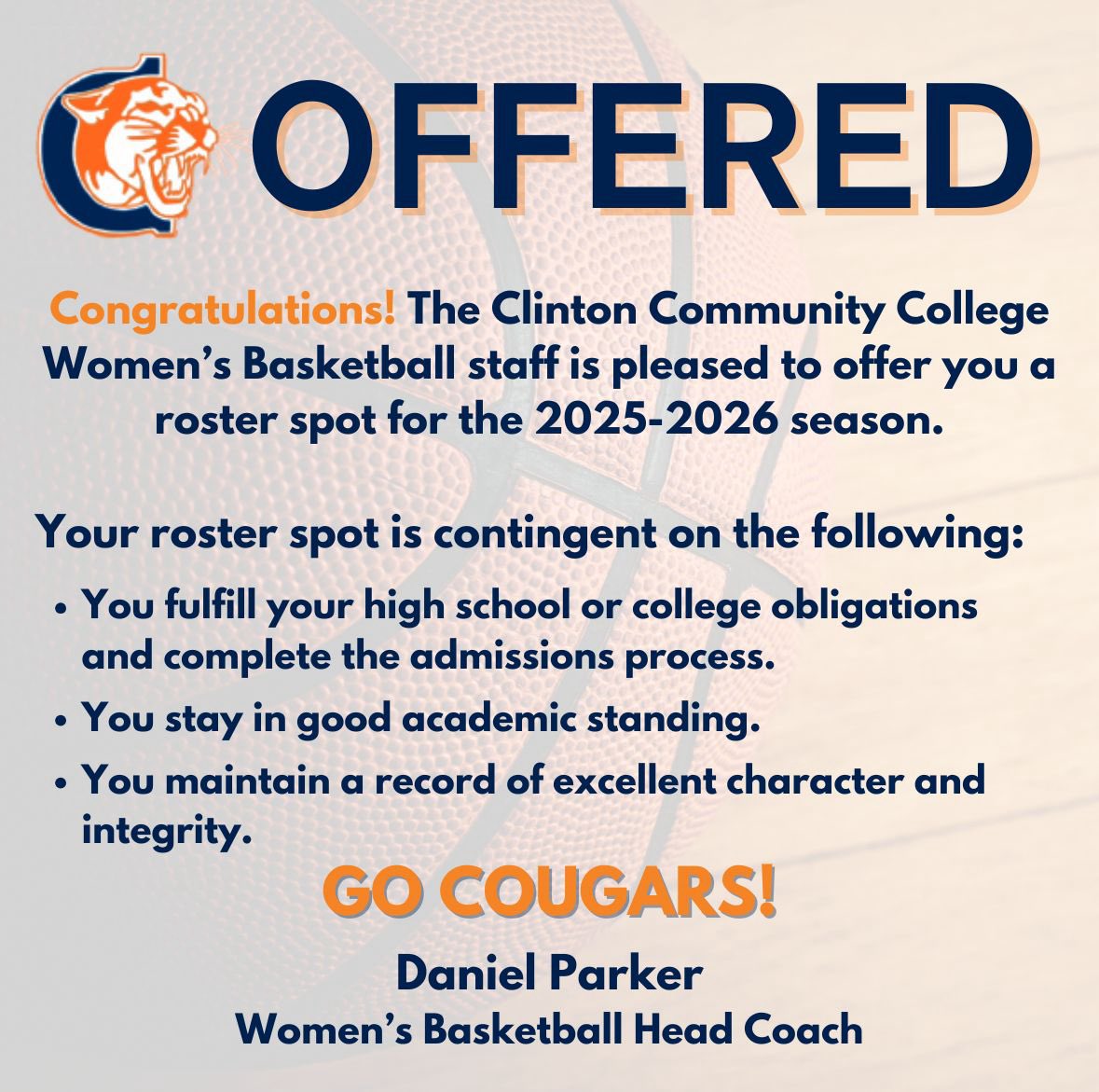 Blessed to receive an offer from Clinton Community college in New York. Thank you @SUNYClintonWBB for the opportunity!