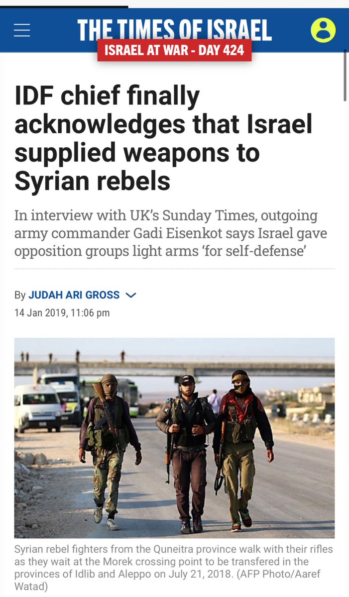 hosny_dzed's tweet photo. Appel solennel à tous les promoteurs de "#Israel est le rempart de l'occident contre le terrorisme" tels que #CarolineYADAN, #ftapiro #JeanMessiha et confrères. Des groupes "terroristes", "djihadistes"... prennent d'assault les villes syriennes et menacent la paix et la sécurité de la région et au-delà.
Pouvez-vous demander à Israel de bombarder ces groupes au lieu des militaires syriens? Cela permettrait au régime syrien de mieux les combattre et donc aussi, par ricochet, de défendre Israel et l'Occident contre ces terroristes. Selon toute logique c'est ce à quoi vous devriez appeler en ce moment.
À moins que, vous ne considériez ces groupes comme des alliés dans la guerre d'Israel contre le régime syrien d'Assad et auquel cas, vous n'êtes plus en droit de les blâmer pour leur action et de crier sur tous les toits qu'Israel est "le rempart de l'occident et du monde libre contre le terrorisme, le djihadisme... ".