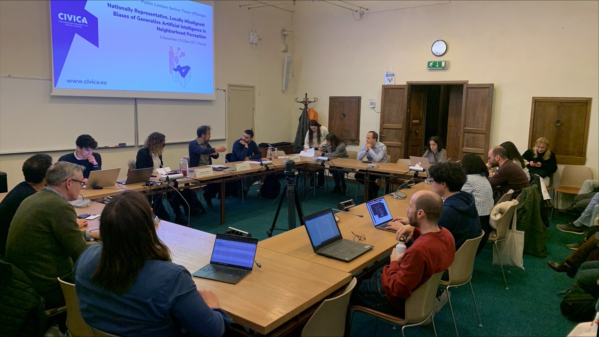 Political and Social Sciences at EUI (@eui_sps) on Twitter photo "Nationally representative, locally misaligned: Biases of #GenAI in neighborhood perception"
<a href="/EliasDinas/">Elias Dinas</a> (<a href="/EUI_EU/">European University Institute</a>), @melissaleesands (<a href="/LSEGovernment/">LSE Government</a>), and <a href="/a_alrababah/">Ala Alrababah علاء الربابعة</a> (<a href="/Unibocconi/">Università Bocconi</a>) delve into this topic in today’s #CIVICAPublicLecture (<a href="/CIVICA_EU/">CIVICA The European University of Social Sciences</a>)⤵️ "Nationally representative, locally misaligned: Biases of #GenAI in neighborhood perception"
<a href="/EliasDinas/">Elias Dinas</a> (<a href="/EUI_EU/">European University Institute</a>), @melissaleesands (<a href="/LSEGovernment/">LSE Government</a>), and <a href="/a_alrababah/">Ala Alrababah علاء الربابعة</a> (<a href="/Unibocconi/">Università Bocconi</a>) delve into this topic in today’s #CIVICAPublicLecture (<a href="/CIVICA_EU/">CIVICA The European University of Social Sciences</a>)⤵️