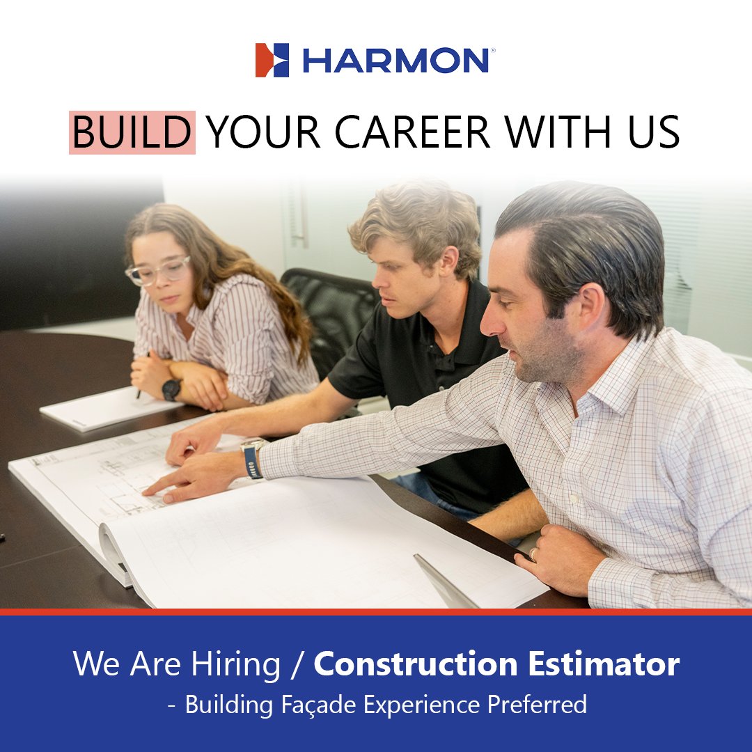 Harmoninc's tweet image. Collaborate closely with our preconstruction team to support our sales pursuit process! Join the Harmon team as a #ConstructionEstimator to leave your mark with a leading curtainwall subcontractor. Apply today: apog.wd1.myworkdayjobs.com/en-US/Apogee/j…