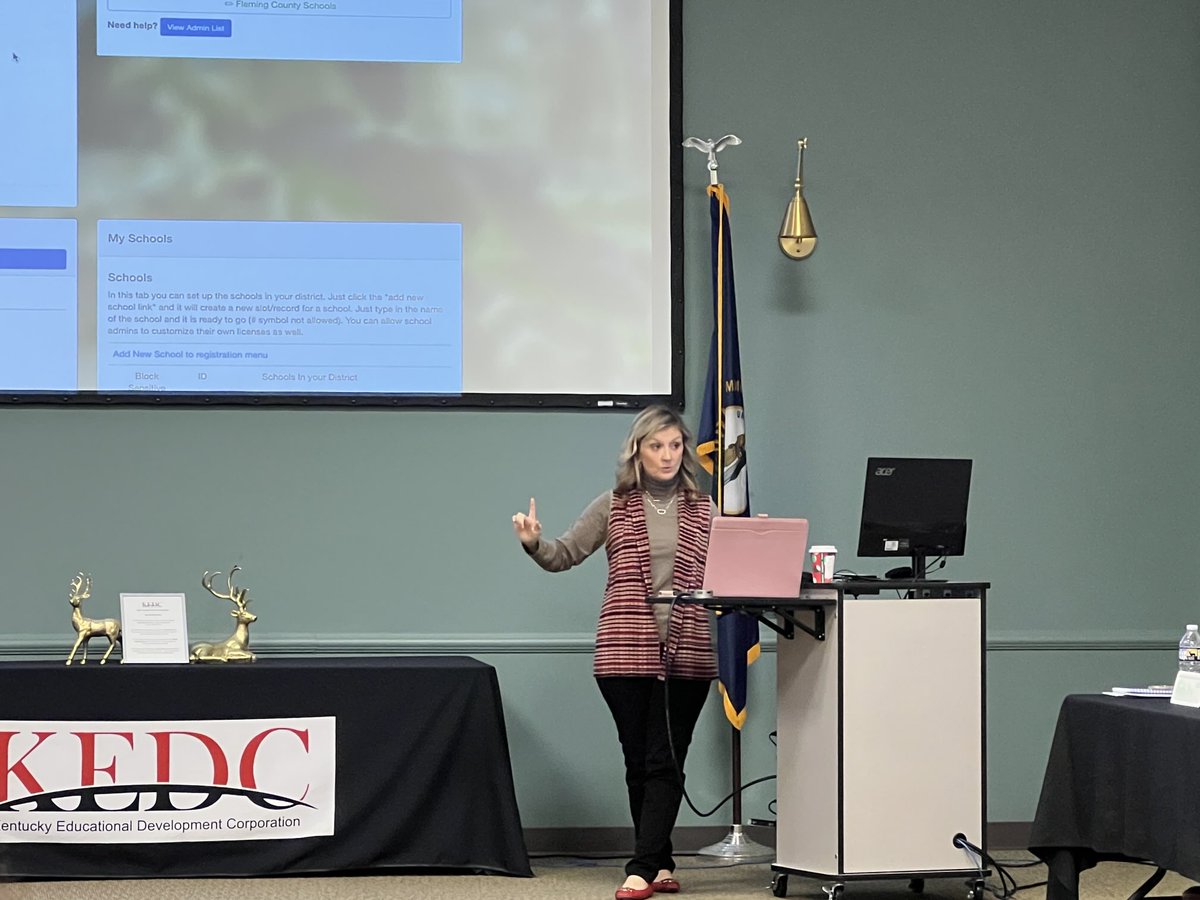 JenRuralEd's tweet image. Michelle Hunt sharing Fleming Co local assessment and accountability work.  I was happy to share #KYNC #KYNumeracyCounts with the ⁦@KEDC1 instructional leaders. ⁩ @flemingschools⁩