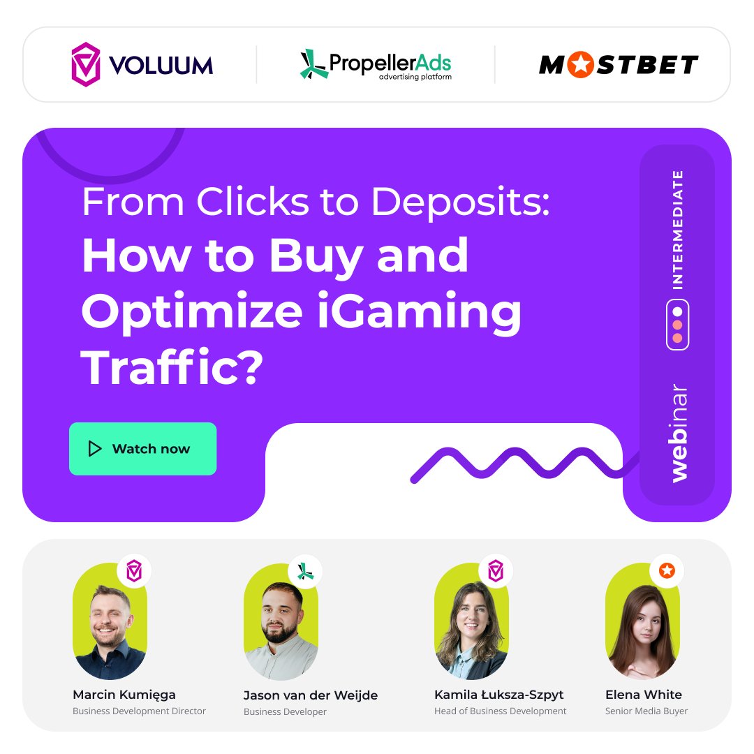 Voluum (@voluumcom) on Twitter photo 🚀 Missed our webinar or want a recap? You can still watch it FOR FREE & learn expert tips from <a href="/Voluumcom/">Voluum</a>, <a href="/propellerads/">PropellerAds</a>, and <a href="/_mostbet_/">Mostbet Giriş 2025</a>.
🔗 Watch now to level up your iGaming strategy for 2025 🎯 ▶️ eu1.hubs.ly/H0fbcZ80
#igaming #affiliatemarketing #webinar 🚀 Missed our webinar or want a recap? You can still watch it FOR FREE & learn expert tips from <a href="/Voluumcom/">Voluum</a>, <a href="/propellerads/">PropellerAds</a>, and <a href="/_mostbet_/">Mostbet Giriş 2025</a>.
🔗 Watch now to level up your iGaming strategy for 2025 🎯 ▶️ eu1.hubs.ly/H0fbcZ80
#igaming #affiliatemarketing #webinar