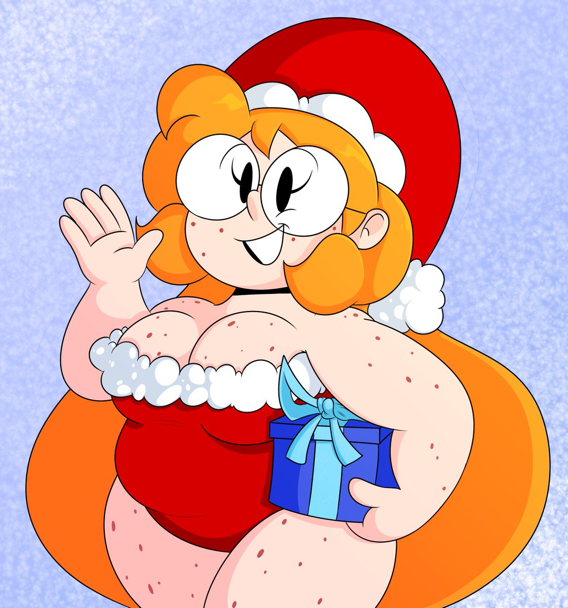 MrMeatballl's tweet photo. I just realized it's christmas so I gotta redraw her in this outfit I think https://t.co/1tun792Ssb