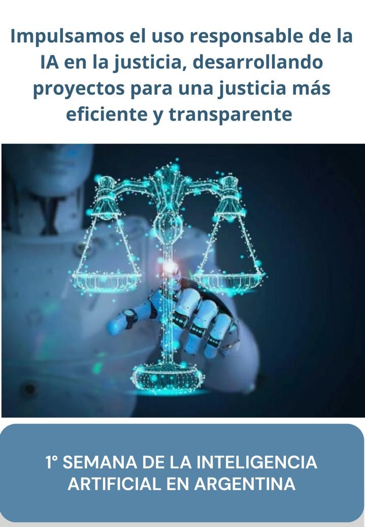 IJuscaba's tweet photo. #SemanaIA 
🌐 Desde esta Secretaría de #innovacion del @consejomcaba del #PoderJudicial CABA, nos sumamos a la 1ª Semana de la #InteligenciaArtificial en #Argentina 🇦🇷
#IAResponsable #InnovaciónJudicial #1raSemanadelaIA #JusticiaDeLaCiudad https://t.co/UlnImIszHP