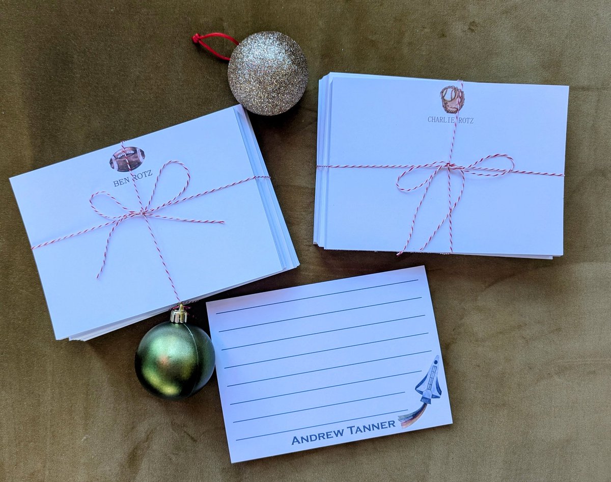 LetterLearning's tweet image. Stocking stuffers shipping out today! Personalized stationery and thank you notes for your loved ones - holiday cheer and gratitude in one gift letterlearning.com