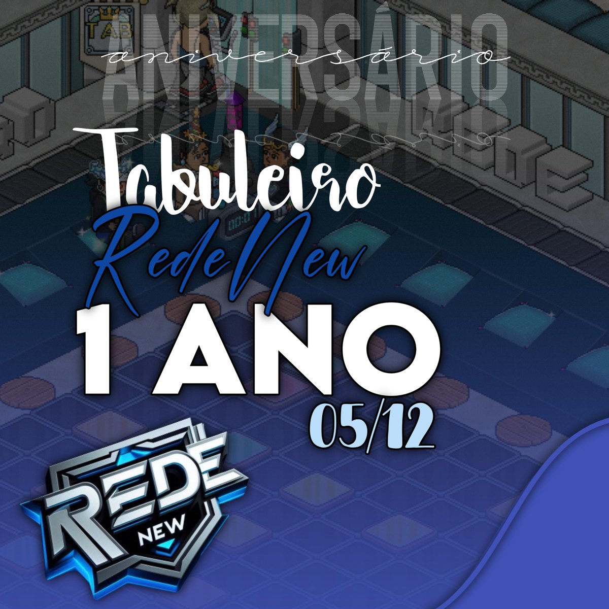 RedeNewHB's tweet photo. 🎉 Lembrete: Hoje é o grande dia!

Às 19h30 BR | 22h30 PT, iniciaremos as partidas comemorativas do 1º aniversário do New Tabuleiro, todas elas valendo HC! 

Contamos com a sua presença! 💙 https://t.co/eLTVdb1w8B