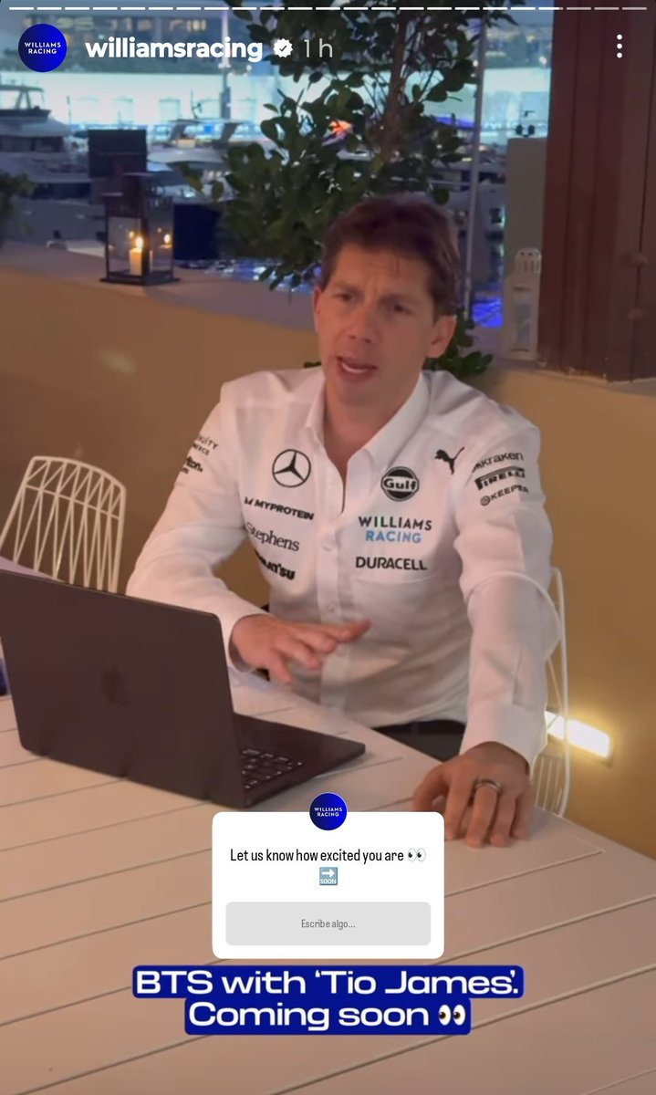 En #WilliamsF1 ya le llaman "Tío James" 🤣
#ColapintoToF1In2025