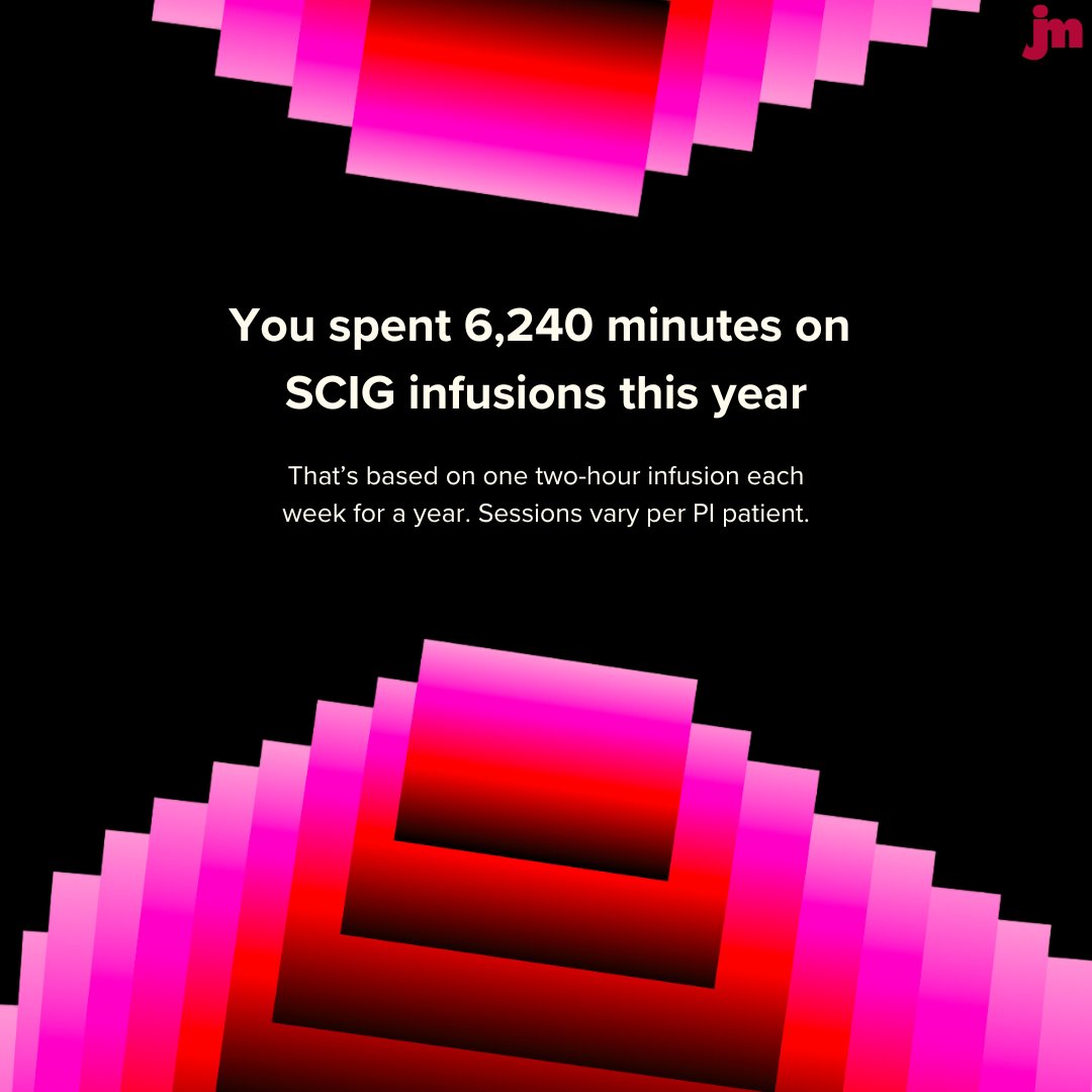Info4PI's tweet photo. PI #Wrapped! Here’s to all our incredible #InvisibleIllness warriors. To those who dedicate endless hours to #IVIG or #SCIG infusions, endure countless waiting room visits, tirelessly advocate for themselves and others, and so much more. 💖 #SpotifyWrapped https://t.co/9VLTa64yTB
