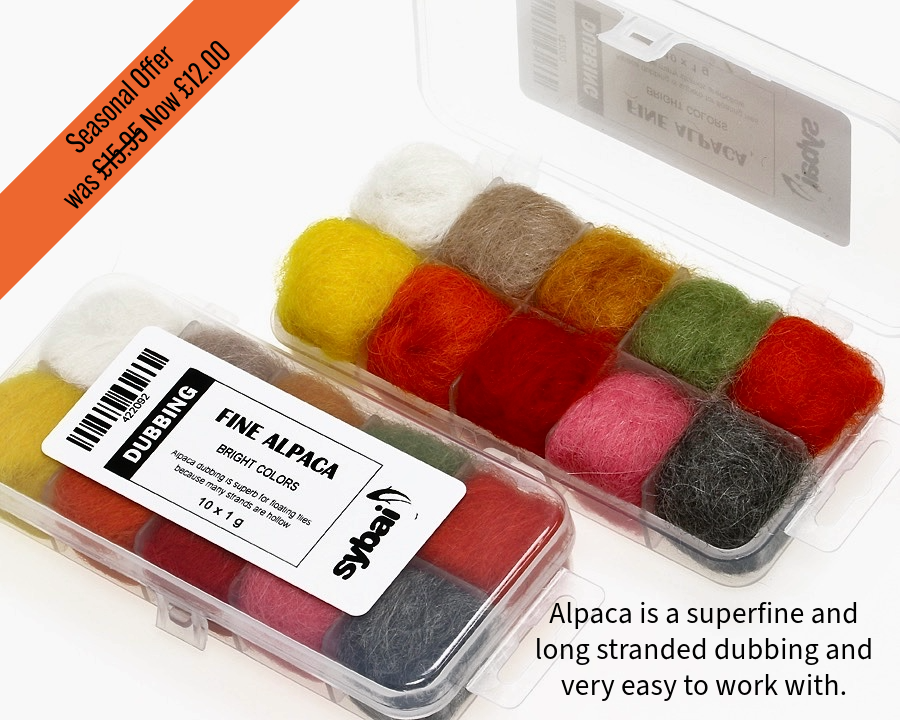 Fine Alpaca bright colours dubbing pack now just £12.00
Alpaca is a superfine and long stranded dubbing and very easy to work with. 

Buy here: bit.ly/3Vr0mSK

#flyfishing #flytying #scottieproducts