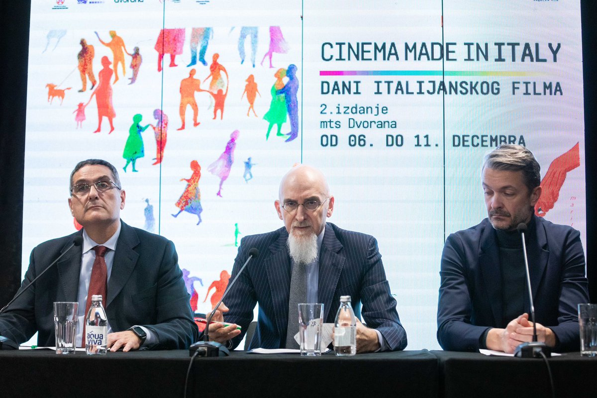 gori_luca's tweet photo. Danas je predstavljeno drugo izdanje Dana italijanskog filma - "Cinema Made in Italy", u organizaciji @Cinecitta u saradnji sa @IICBelgrado i #MTSDvorana. Dovodimo u Srbiju italijanske glumce i reditelje, i nudimo publici najbolja filmska ostvarenja naše zemlje. https://t.co/WjUY5lLHWc