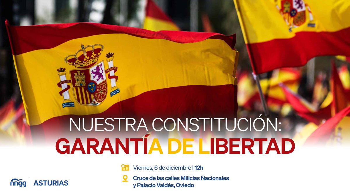 🇪🇸 Mañana, a las 12h, celebraremos el #DíaDeLaConstitución en Oviedo.
👉🏼 Colocaremos nuestra carpa informativa para acercar a todos los ciudadanos el valor de nuestra Carta Magna y seguir promoviendo el diálogo y la participación. ¡Te esperamos!