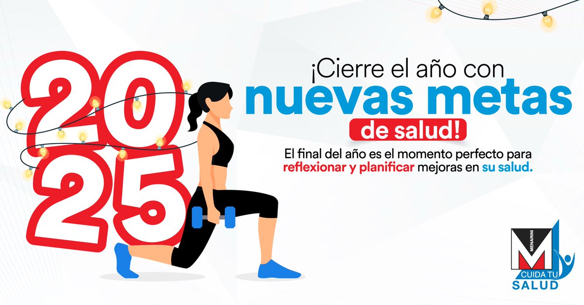 MenariniCA's tweet image. Aproveche el final del año para establecer metas de salud para el próximo año. Considere mejorar su alimentación, aumentar la actividad física o realizar chequeos médicos regulares.