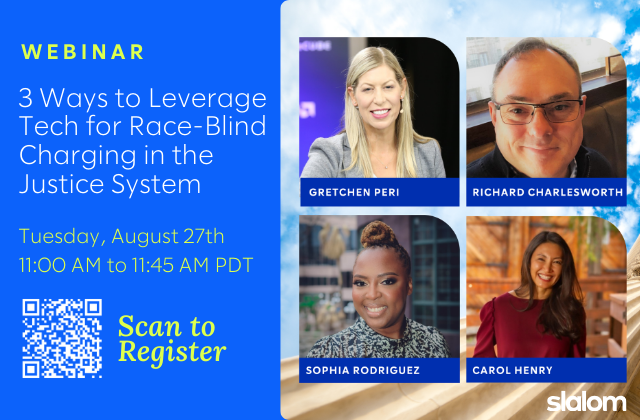 bradmerrell's tweet photo. Curious about the role of #AI in implementing #RaceBlindCharging practices? Join us on August 27th at 11 AM PDT for @Slalom’s virtual session on the latest advancements in justice system tech. 👉 Register Now: https://t.co/3VLgEX7vYd https://t.co/JbwBc6KlVE https://t.co/cVNpGr70M9