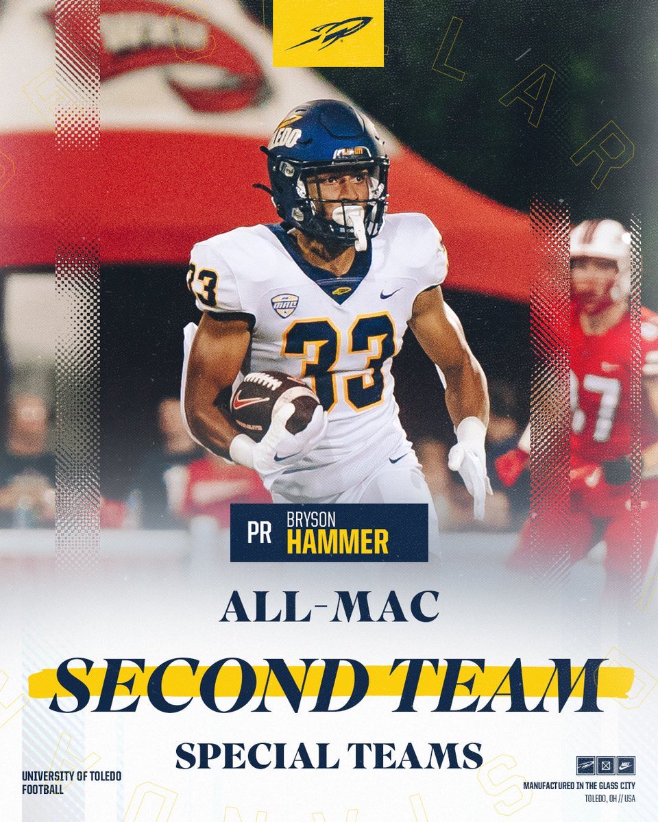Coach Stanton Weber (@stantonweber) on Twitter photo Hammer Time! ๐จ
This Freshman stepped up and filled a BIG role on our team!
Highest Punt Return Avg in the MAC!
4th Highest Punt Return Avg in the Nation!
Incredible job <a href="/BrysonHammer4/">Bryson Hammer</a>
Proud of the Punt Pressure unit that did their job each week and trusted in the plan! Hammer Time! ๐จ
This Freshman stepped up and filled a BIG role on our team!
Highest Punt Return Avg in the MAC!
4th Highest Punt Return Avg in the Nation!
Incredible job <a href="/BrysonHammer4/">Bryson Hammer</a>
Proud of the Punt Pressure unit that did their job each week and trusted in the plan!