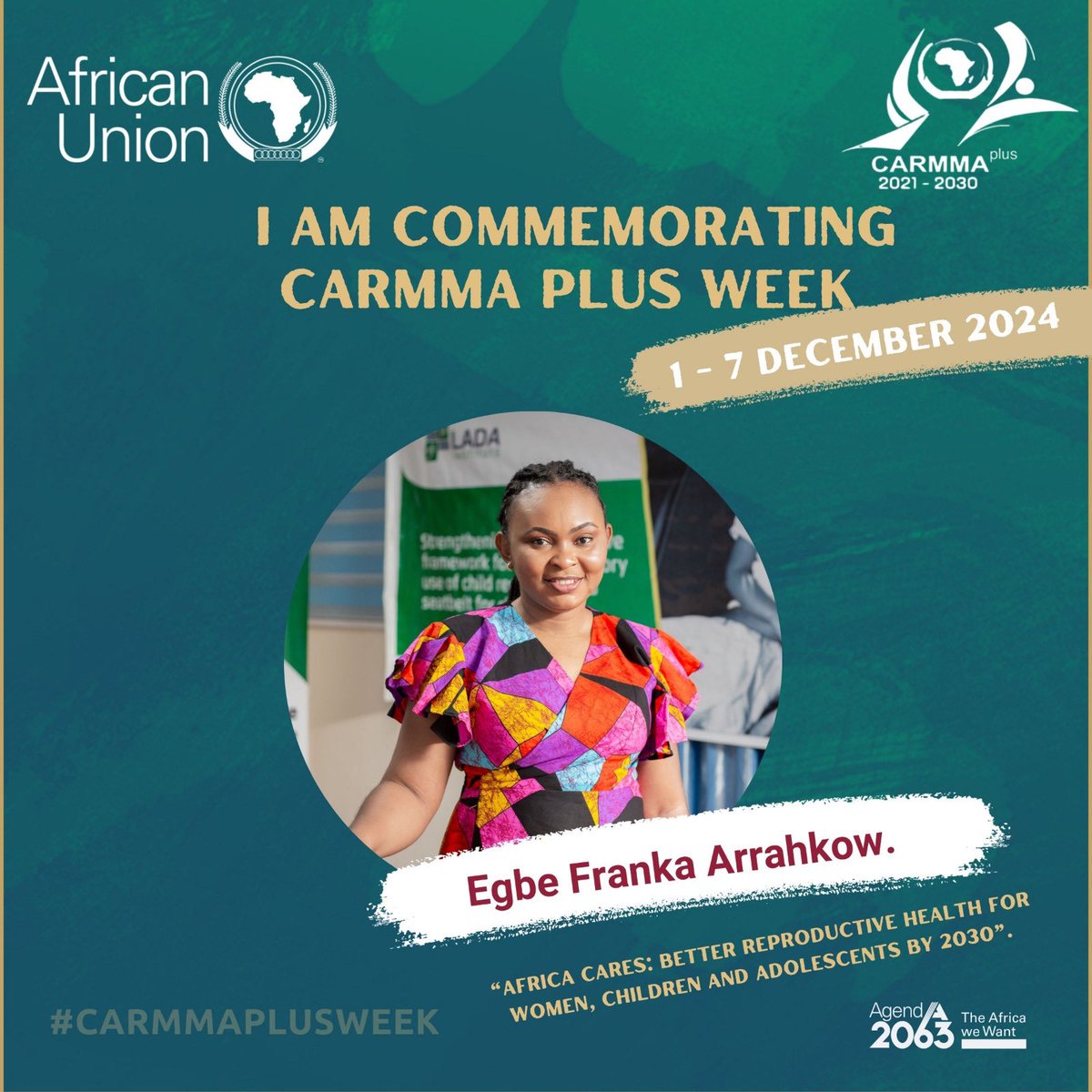 frankie_egbe's tweet photo. It’s #CARMMAPLUSWEEK! Together, we are building a healthier future for Africa. Let's ensure better reproductive health for women, children, and adolescents by 2030.
#BetterHealth
#2030Agenda
#ReproductiveHealth
@AU_HHS
@CARMMAfrica
@AUYouthProgram https://t.co/8RzpH3cSY8