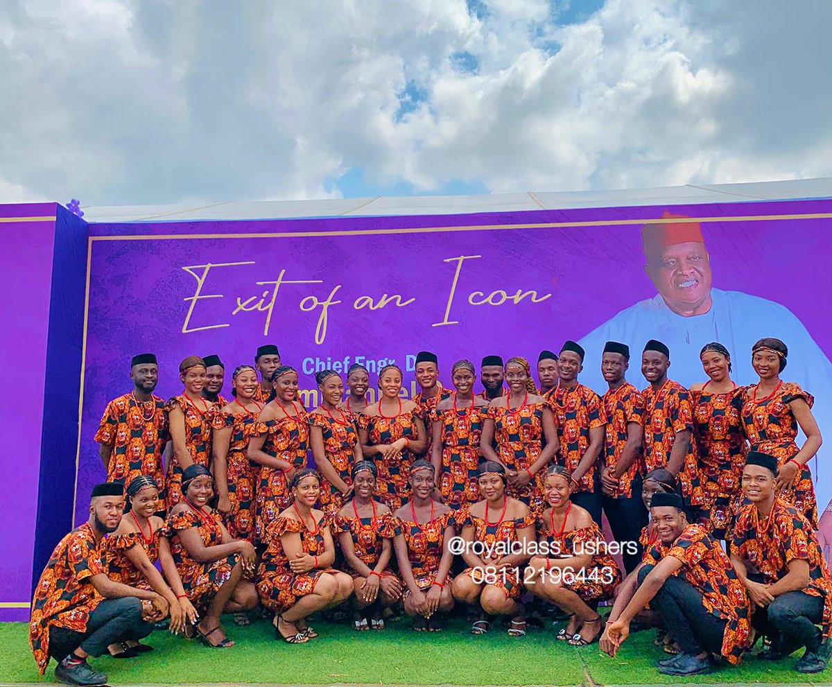 RoyalClassUsher's tweet photo. Dear clients, your satisfaction is what motivates us to do even better. We promise to always provide the best services. 👌🏼

Our topnotch team at the funeral of Chief DR. Emmanuel Chukwuemeka Iwuanyanwu at Ikeduru, Imo state

#royalclassushers #ushers #ushersinnigeria #eventushers https://t.co/wPsQuLOwsM