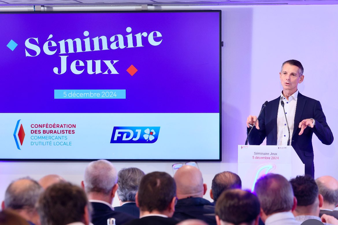Heureux de pouvoir partager avec nos #partenaires .<a href="/LesBuralistes/">Les Buralistes</a> le bilan des 3 premiers trimestres #2024 et les perspectives #2025 de .@FDJ dans le cadre du #séminaire #jeux de la #Confédération. Un grand merci pour l’accueil et la qualité des échanges ! Crédit photos a.papais