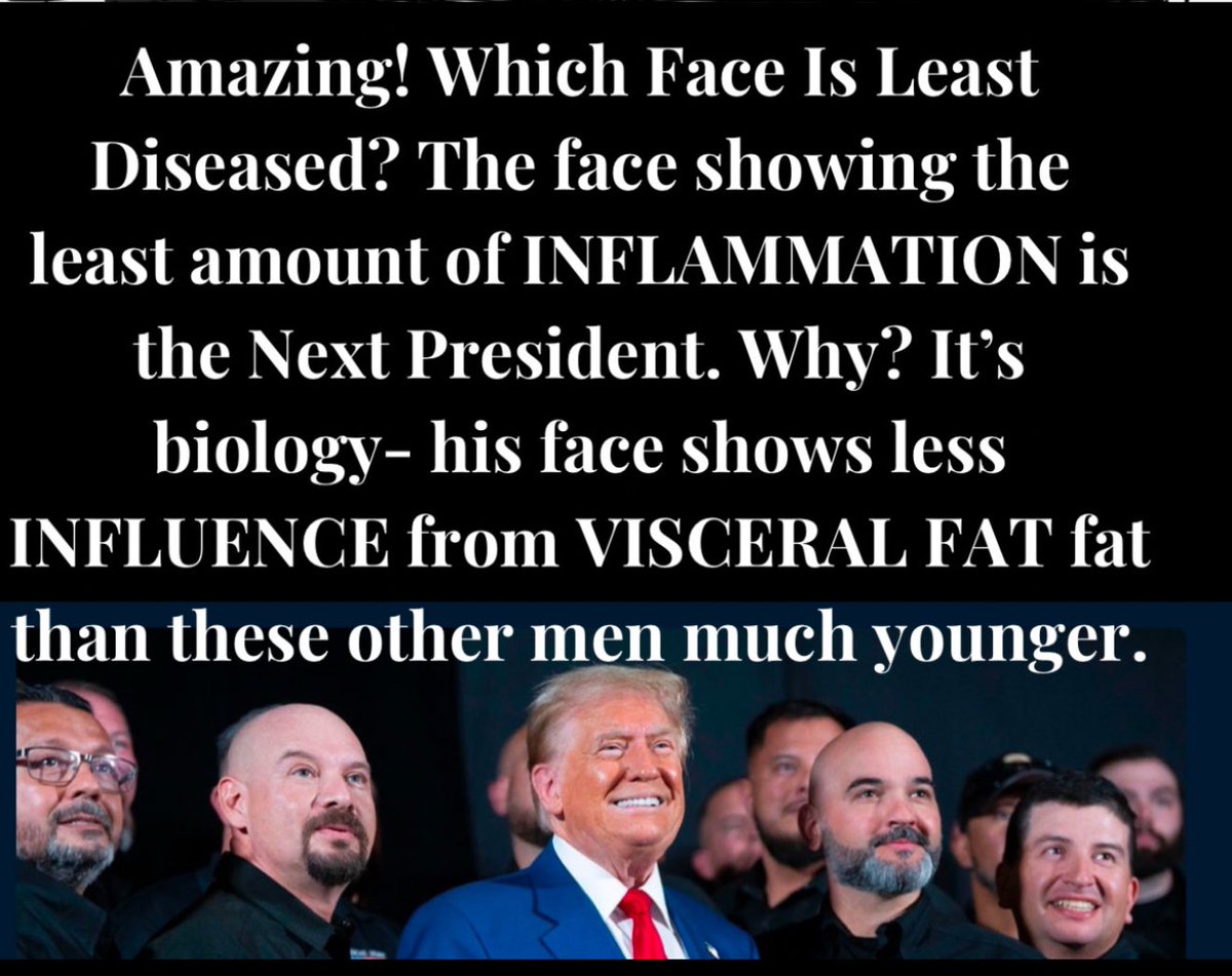 DrSeanOMara's tweet image. Wow! Politics aside, please! There’s one front runner here with the least amount of facial inflammation! We wear our Health on our face. Follow me to learn more about #VisceralFat &amp;amp; #healthoptimization