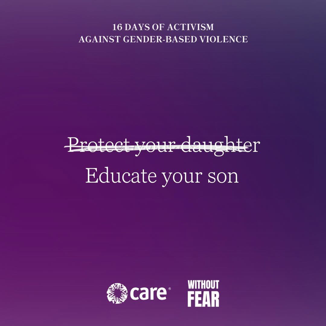 CAREJor's tweet image. Creating a safer world starts with educating our sons. Let’s break the cycle of violence and build a future rooted in respect, equality, and empathy. 🧡

#16DaysOfActivism #withoutfear