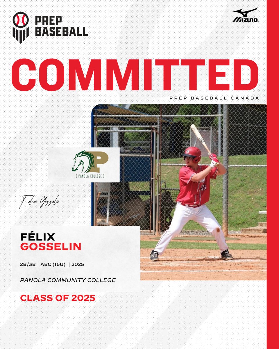 PrepBaseballON's tweet photo. 🚨𝐂𝐎𝐌𝐌𝐈𝐓𝐌𝐄𝐍𝐓 𝐀𝐋𝐄𝐑𝐓🚨
'25 2B/3B Félix Gosselin (ABC 16U) announces his commitment to Panola Community College.

#BeSeen | #OffTheBoard🇨🇦
@Goose52007 @PrepBaseballQC @PanolaBaseball https://t.co/KglqSfKhnl