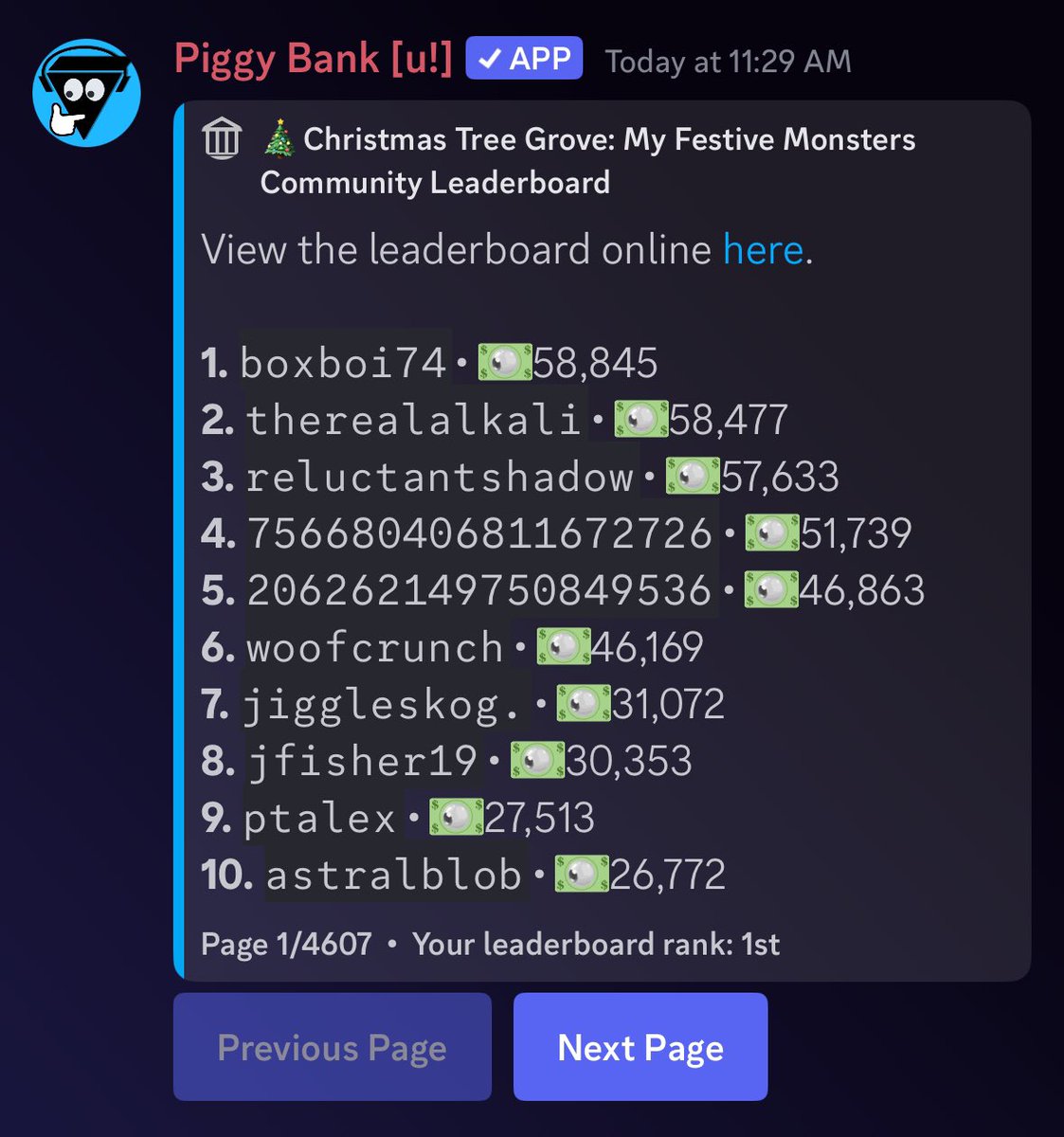 Ockulo_Grove's tweet photo. We would like to congratulate our member boxboi74 on becoming the new top of the money leaderboard. https://t.co/zLJe5grPTU