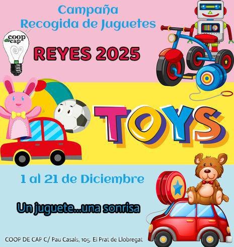 CoopdeCap's tweet photo. Campaña Reyes 2025.Horario: 11 a 14hrs entrega en https://t.co/1GIf38i7lI 18 a 20hrs en C/ Primero de Mayo, 20. Y también miércoles y viernes, en el local de "Imperiales" en 1° de Mayo, 7. #unjugueteunasonrisa #reyes2025 #juguetessolidarios https://t.co/hDOvu2AzPD