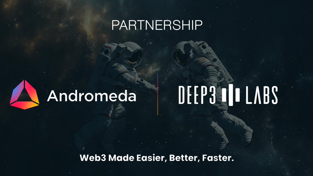 Andromeda is partnering with <a href="/Deep3Labs/">Deep3 Labs</a> to bring advanced AI models into aOS! 🤖✨

✅ AI Models as ADOs for seamless integration
✅ AI-powered no-code dApp builder
✅ Cross-chain AI functionality via IBC
✅ Enhanced security, UX, and scalability

This partnership empowers