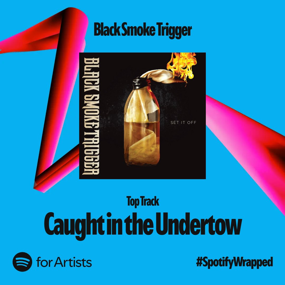 BlkSmokeTrigger's tweet photo. 🎯 This years top wrapped track with 558K plays, and 202K listeners - 'Caught In The Undertow'! 'The Way Down' took second place!
#music #spotify #spotifywrapped #toptrack #caughtintheundertow #rockband #hardrock https://t.co/ogomtf9BJc