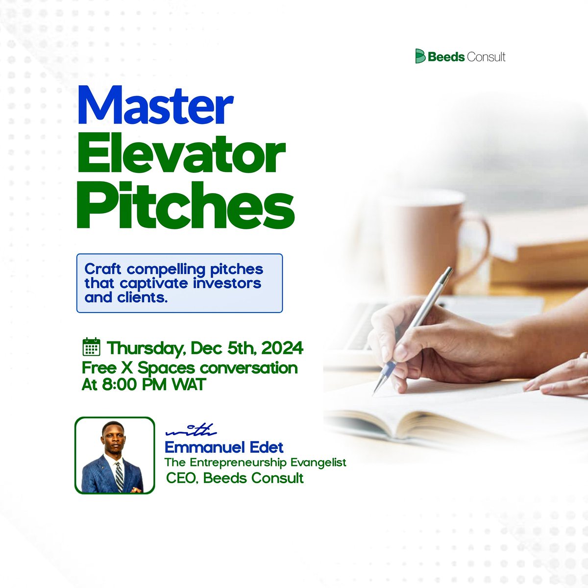 theebedet's tweet photo. Picture yourself meeting Tony Elumelu at an event. You have 30 seconds to pitch your business to him. 

Can you confidently do that and get him to set up a meeting to discuss your business ASAP?

If the answer in your mind is not a solid 'YES,' https://t.co/nX4kpdu2ha