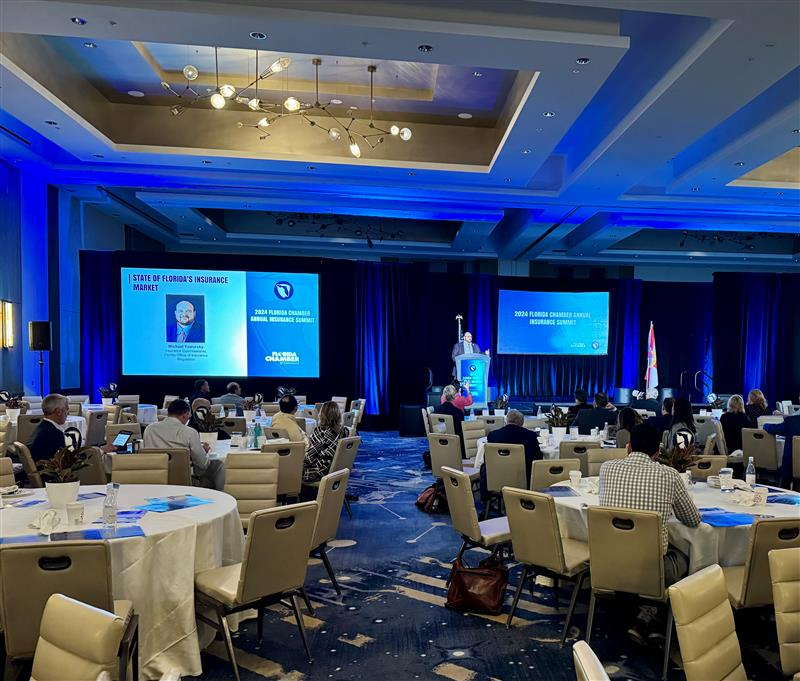 FLOIR_comm's tweet photo. Commissioner Yaworsky @FLChamber’s #InsuranceSummitFL discussing Florida’s healthy and stable insurance market and how we are shaping a future market where insurance companies can survive and thrive. https://t.co/7gwsQSw7wY