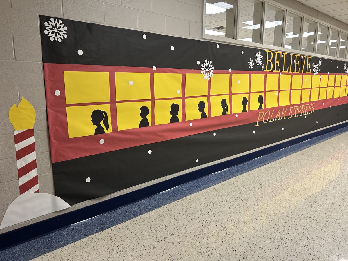 MidviewWest's tweet photo. Mrs. Cote has been working hard for our upcoming PBIS Polar Express event! We are challenging our students and staff to work together to earn 15,000 Middie tickets during the first two weeks of the month. As a reward, they will travel to the North Pole! 🚂🎅 https://t.co/QNFAF2sb2B