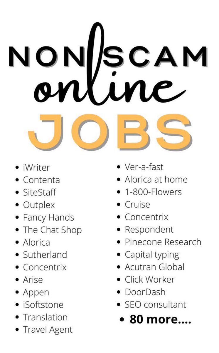 thetripathi58's tweet photo. 80 Non scam online jobs that'll pay you $6,000/days.

I have prepared a list of 80 websites that will pay you $6,000/days for doing simple works.

For absolutely FREE:

To get it:  

1. Follow Me 
2. Like and Retweet
3. Reply "earn”

(DM me if I missed to send) https://t.co/KNKCoXyPgf