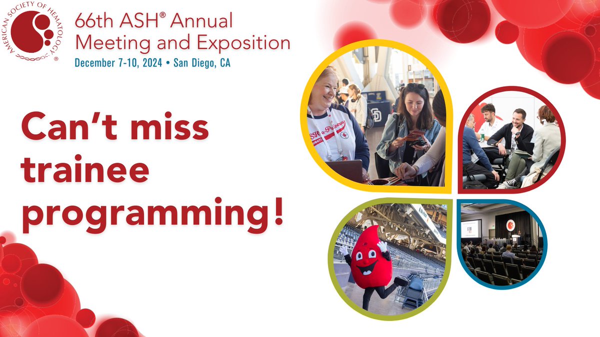 Did you know you can see all trainee sessions on the #ASH24 app? Click "Session Type" then scroll down to "Trainee Activities and Services." 💡

Don't miss ASH-a-Palooza, the trainee welcome reception, &amp; more! Learn about #ASHTrainee events: ow.ly/U35M50UlfFS